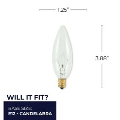 60-Watt B10 Clear Dimmable (E12) Candelabra Screw Base Warm White Light Incandescent Light Bulb, 2700K (50-Pack) by Bulbrite -Deals Bulbrite Store bulbrite incandescent light bulbs 861038 fa 1000