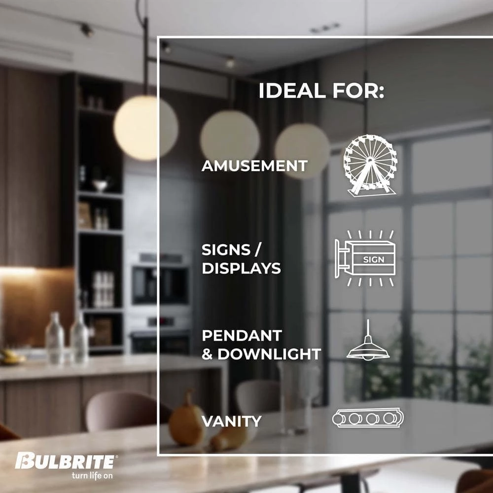 60-Watt G40 White Dimmable Warm White Light Incandescent Light Bulb (12-Pack) by Bulbrite 7 60-Watt G40 White Dimmable Warm White Light Incandescent Light Bulb (12-Pack) by Bulbrite - Image 5