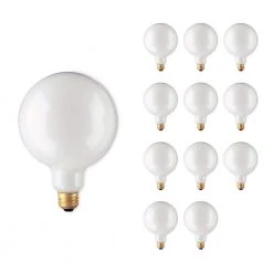 60-Watt G40 White Dimmable Warm White Light Incandescent Light Bulb (12-Pack) by Bulbrite