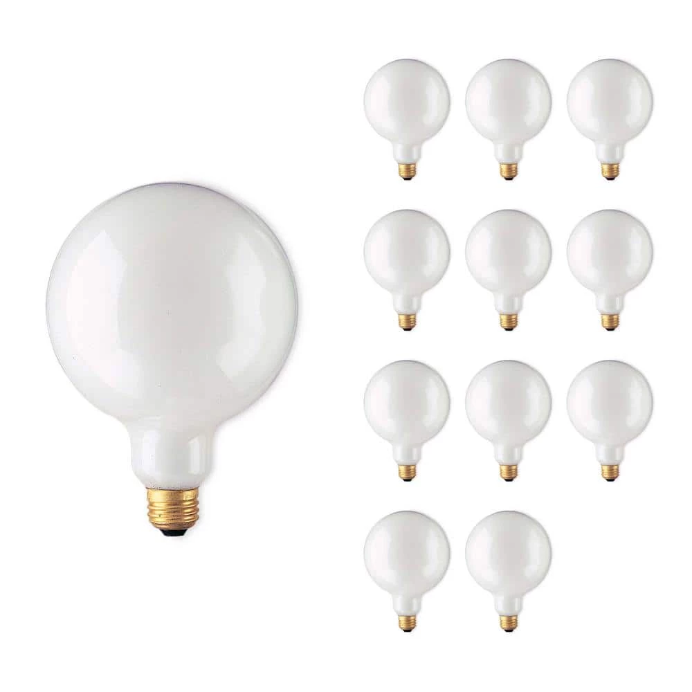 60-Watt G40 White Dimmable Warm White Light Incandescent Light Bulb (12-Pack) by Bulbrite 3 60-Watt G40 White Dimmable Warm White Light Incandescent Light Bulb (12-Pack) by Bulbrite