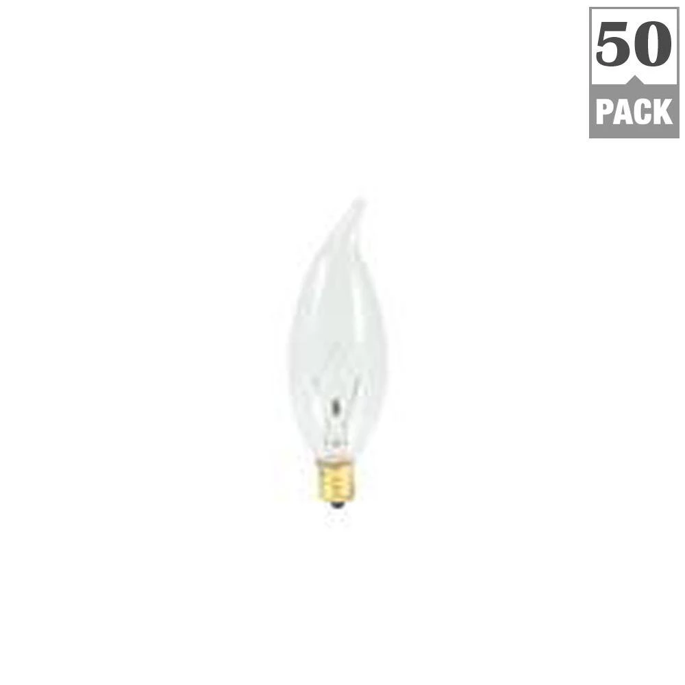 25-Watt CA10 Clear Dimmable (E12) Candelabra Screw Base Warm White Light Incandescent Light Bulb, 2700K (50-Pack) by Bulbrite 4 25-Watt CA10 Clear Dimmable (E12) Candelabra Screw Base Warm White Light Incandescent Light Bulb, 2700K (50-Pack) by Bulbrite - Image 2