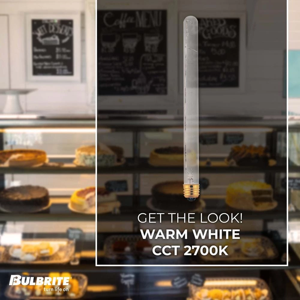 75-Watt T8 Incandescent Light Bulb Medium Base (E26) Clear 2700K (5-Pack) by Bulbrite 5 75-Watt T8 Incandescent Light Bulb Medium Base (E26) Clear 2700K (5-Pack) by Bulbrite - Image 3