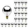 25-Watt G16.5 Half Chrome Dimmable (E12) Candelabra Screw Base Warm White Light Incandescent Light Bulb, 2700K (25-Pack) by Bulbrite