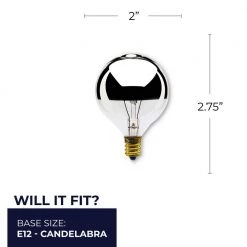 25-Watt G16.5 Half Chrome Dimmable (E12) Candelabra Screw Base Warm White Light Incandescent Light Bulb, 2700K (25-Pack) by Bulbrite 17 25-Watt G16.5 Half Chrome Dimmable (E12) Candelabra Screw Base Warm White Light Incandescent Light Bulb, 2700K (25-Pack) by Bulbrite -Deals Bulbrite Store bulbrite incandescent light bulbs 861211 fa 1000