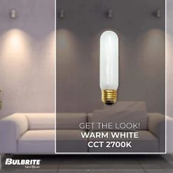 60-Watt T10 Frost Dimmable Warm White Light Incandescent Light Bulb (25-Pack) by Bulbrite -Deals Bulbrite Store bulbrite incandescent light bulbs 861212 4f 1000