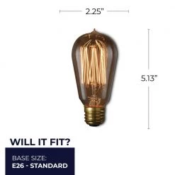 60-Watt ST18 Incandescent Light Bulb Medium Base (E26) Antique Nostalgic Thread 2200K (4-Pack) by Bulbrite 15 60-Watt ST18 Incandescent Light Bulb Medium Base (E26) Antique Nostalgic Thread 2200K (4-Pack) by Bulbrite -Deals Bulbrite Store bulbrite incandescent light bulbs 861231 76 1000