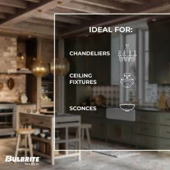 40-Watt T8 Dimmable Candelabra Base (E12) Incandescent Light Bulb Antique Nostalgic Thread 2200K (4-Pack) by Bulbrite -Deals Bulbrite Store bulbrite incandescent light bulbs 861383 44 1000