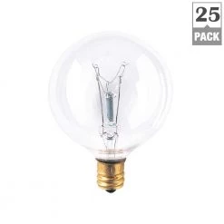 15-Watt G16.5 String Bulb Replacement Dimmable (E12) Candelabra Screw Base Incandescent Light Bulb,2700K (25-Pack) by Bulbrite -Deals Bulbrite Store bulbrite incandescent light bulbs 861613 66 1000