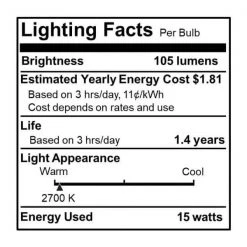 15-Watt B8 Clear Dimmable Candelabra Base (E12) Incandescent Light Bulb 2700K (50-Pack) by Bulbrite -Deals Bulbrite Store bulbrite incandescent light bulbs 861984 fa 1000