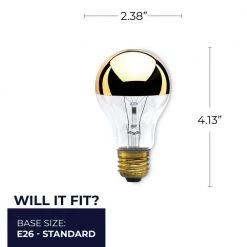 60-Watt A19 Incandescent Light Bulb Medium Base (E26) Half Gold 2700K (6-Pack) by Bulbrite -Deals Bulbrite Store bulbrite incandescent light bulbs 862027 76 1000