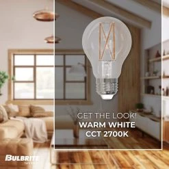 40W Equivalent Warm White Light A19 Dimmable LED Filament Light Bulb (2-Pack) by Bulbrite -Deals Bulbrite Store bulbrite led light bulbs 860997 4f 1000