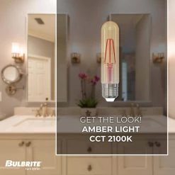25W Equivalent Amber Light T9 Dimmable LED Filament Light Bulb (2-Pack) by Bulbrite -Deals Bulbrite Store bulbrite led light bulbs 861359 4f 1000