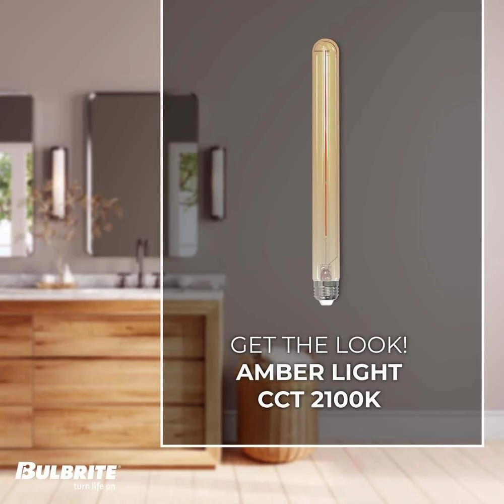 40W Equivalent Amber Light T9 Dimmable LED Filament Light Bulb (2-Pack) by Bulbrite 5 40W Equivalent Amber Light T9 Dimmable LED Filament Light Bulb (2-Pack) by Bulbrite - Image 3