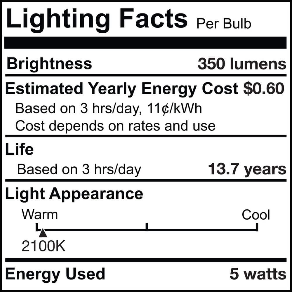 40W Equivalent Amber Light T9 Dimmable LED Filament Light Bulb (2-Pack) by Bulbrite 8 40W Equivalent Amber Light T9 Dimmable LED Filament Light Bulb (2-Pack) by Bulbrite - Image 6