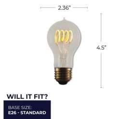 40W Equivalent Amber Light A19 Dimmable LED Curved Filament Nostalgic Light Bulb (2-Pack) by Bulbrite -Deals Bulbrite Store bulbrite led light bulbs 861401 76 1000