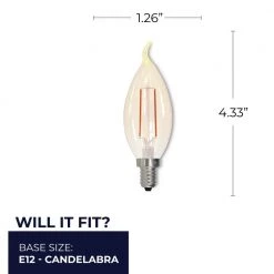 25W Dimmable CA10 (E12) Candelabra Screw Base Amber Light LED Filament Light Bulb, Antique thread, 2100K (4-Pack) by Bulbrite -Deals Bulbrite Store bulbrite led light bulbs 861407 76 1000