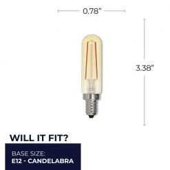25W Amber Light T6 Dimmable (E12) Candelabra Screw Base LED Filament Light Bulb Antigue thread, 2100K(4-Pack) by Bulbrite -Deals Bulbrite Store bulbrite led light bulbs 861408 76 1000