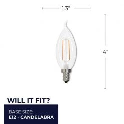 25W Dimmable CA10 (E12) Candelabra Screw Base Warm White Light Clear LED Filament Light Bulb,2700K (4-Pack) by Bulbrite -Deals Bulbrite Store bulbrite led light bulbs 861414 76 1000