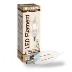 25W Dimmable CA10 (E12) Candelabra Screw Base Warm White Light Clear LED Filament Light Bulb,2700K (4-Pack) by Bulbrite -Deals Bulbrite Store bulbrite led light bulbs 861414 c3 1000
