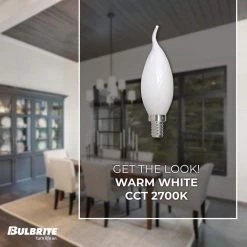 40W Equivalent Dimmable Warm White Light CA10 (E12) Candelabra Screw Base LED Filament Milky Light Bulb, 2700K (4-Pack) by Bulbrite -Deals Bulbrite Store bulbrite led light bulbs 861416 4f 1000 1