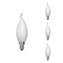 40W Equivalent Dimmable Warm White Light CA10 (E12) Candelabra Screw Base LED Filament Milky Light Bulb, 2700K (4-Pack) by Bulbrite