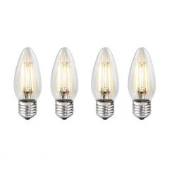 40W Equivalent Warm White Light B11 Dimmable LED Filament Light Bulb (4-Pack) by Bulbrite