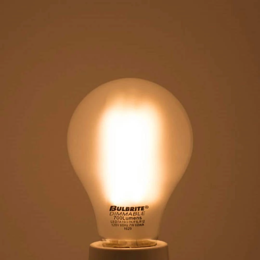 60W Equivalent Warm White Light A19 Dimmable LED Filament Light Bulb (4-Pack) by Bulbrite 6 60W Equivalent Warm White Light A19 Dimmable LED Filament Light Bulb (4-Pack) by Bulbrite - Image 4