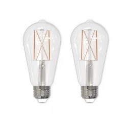 60W Equivalent Warm White Light ST18 Dimmable LED Filament Light Bulb (2-Pack) by Bulbrite