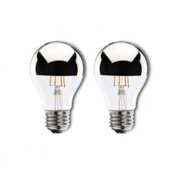 40W Equivalent Warm White Light A19 Dimmable LED Half Chrome Light Bulb (2-Pack) by Bulbrite