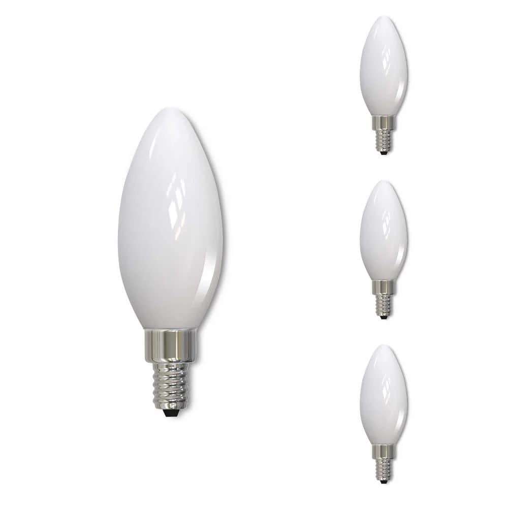 40W Equivalent B11 Dimmable (E12) Candelabra Screw Base Warm White Light LED Filament Milky Light Bulb,2700K (4-Pack) by Bulbrite 3 40W Equivalent B11 Dimmable (E12) Candelabra Screw Base Warm White Light LED Filament Milky Light Bulb,2700K (4-Pack) by Bulbrite