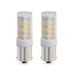 35 Watt equivalent T4 with Single Contact Bayonet Base BA15S in Clear Finish Dimmable 3000K LED Mini Light Bulb 2-Pack by Bulbrite