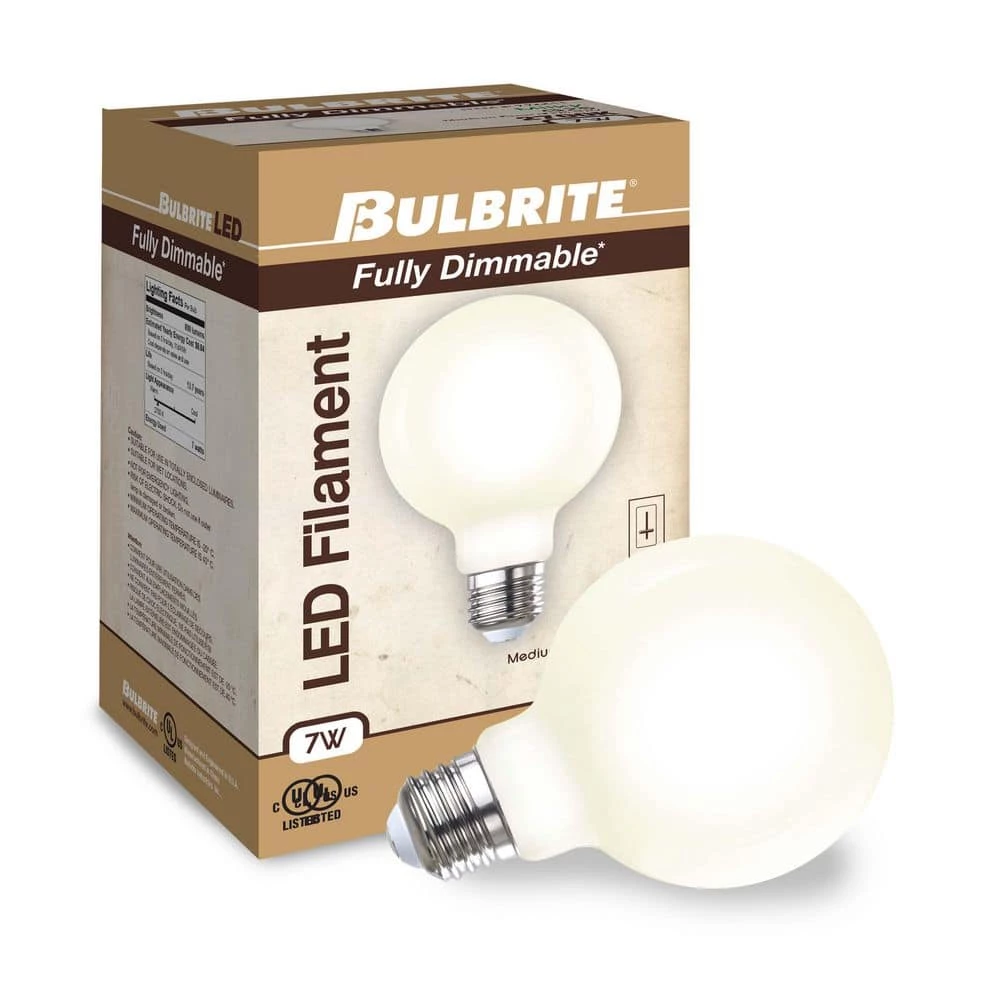60-Watt Equivalent G25 Milky Dimmable Decorative Filament LED Light Bulb Warm White (2-Pack) by Bulbrite 4 60-Watt Equivalent G25 Milky Dimmable Decorative Filament LED Light Bulb Warm White (2-Pack) by Bulbrite - Image 2
