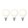 40-Watt G16 Milky Dimmable (E12) Candelabra Screw Base Decorative Filament Milky LED Light Bulb, 2700K(3-Pack) by Bulbrite