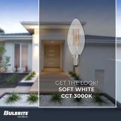 40-Watt B11 Dimmable (E12) Candelabra Screw Base Edison Style Filament Clear LED Light Bulb Soft White, 3000K (4-Pack) by Bulbrite 11 40-Watt B11 Dimmable (E12) Candelabra Screw Base Edison Style Filament Clear LED Light Bulb Soft White, 3000K (4-Pack) by Bulbrite -Deals Bulbrite Store bulbrite led light bulbs 861588 4f 1000