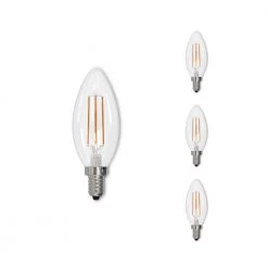 40-Watt B11 Dimmable (E12) Candelabra Screw Base Edison Style Filament Clear LED Light Bulb Soft White, 3000K (4-Pack) by Bulbrite