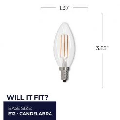 40-Watt B11 Dimmable (E12) Candelabra Screw Base Edison Style Filament Clear LED Light Bulb Soft White, 3000K (4-Pack) by Bulbrite 15 40-Watt B11 Dimmable (E12) Candelabra Screw Base Edison Style Filament Clear LED Light Bulb Soft White, 3000K (4-Pack) by Bulbrite -Deals Bulbrite Store bulbrite led light bulbs 861588 76 1000