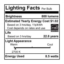 60-Watt Equivalent Warm White Light A19 Dimmable Filament JA8 LED Light Bulb (2-Pack) by Bulbrite -Deals Bulbrite Store bulbrite led light bulbs 861592 4f 1000