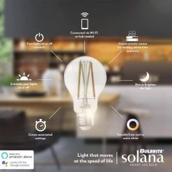 60 Watt Equivalent G25 with Medium Screw Base E26 in Clear Finish Dimmable 2200-6500K Solana WIFI LED Light Bulb 2-Pack by Bulbrite 11 60 Watt Equivalent G25 with Medium Screw Base E26 in Clear Finish Dimmable 2200-6500K Solana WIFI LED Light Bulb 2-Pack by Bulbrite -Deals Bulbrite Store bulbrite led light bulbs 861708 4f 1000