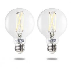60 Watt Equivalent G25 with Medium Screw Base E26 in Clear Finish Dimmable 2200-6500K Solana WIFI LED Light Bulb 2-Pack by Bulbrite
