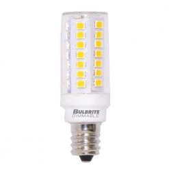 70 Watt equivalent T6 with Candelabra Screw Base E12 in Clear Finish Dimmable 2700K LED Mini Light Bulb 2-Pack by Bulbrite