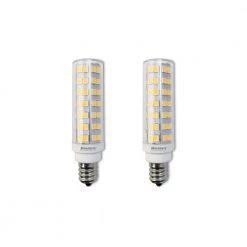 70 Watt equivalent T6 with Candelabra Screw Base E12 in Clear Finish Dimmable 3000K LED mini Light Bulb 2-Pack by Bulbrite
