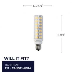 70 Watt equivalent T6 with Candelabra Screw Base E12 in Clear Finish Dimmable 3000K LED mini Light Bulb 2-Pack by Bulbrite -Deals Bulbrite Store bulbrite led light bulbs 862643 76 1000