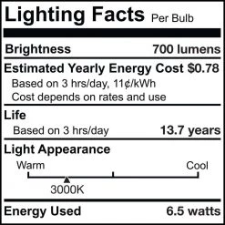 70 Watt equivalent T6 with Candelabra Screw Base E12 in Clear Finish Dimmable 3000K LED mini Light Bulb 2-Pack by Bulbrite -Deals Bulbrite Store bulbrite led light bulbs 862643 fa 1000
