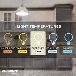 60-Watt Equivalent Dimmable Milky Filament G40 Medium E26 LED Light Bulb, 3000K (2-Pack) by Bulbrite -Deals Bulbrite Store bulbrite led light bulbs 862699 1f 1000