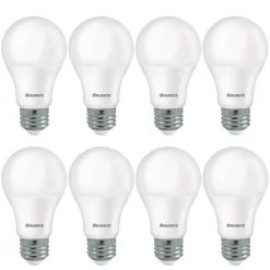 60-Watt Equivalent A19 Dimmable E26 Base LED Light Bulb 3000K in Frost (8-Pack) by Bulbrite