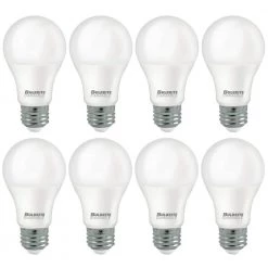 60-Watt Equivalent A19 Dimmable E26 Base LED Light Bulb 3000K in Frost (8-Pack) by Bulbrite