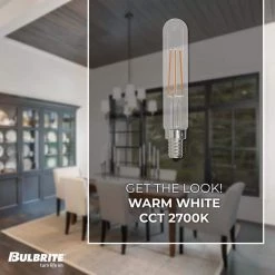 40-Watt Equivalent T8 Dimmable E12 LED Light Bulb 2700K in Clear (4-Pack) by Bulbrite -Deals Bulbrite Store bulbrite led light bulbs 862781 4f 1000