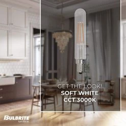 40-Watt Equivalent T8 Dimmable E12 LED Light Bulb 3000K in Clear finish (4-Pack) by Bulbrite -Deals Bulbrite Store bulbrite led light bulbs 862782 4f 1000