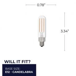 40-Watt Equivalent T6 Dimmable E12 LED Light Bulb 2700K in Clear Finish (4-Pack) by Bulbrite -Deals Bulbrite Store bulbrite led light bulbs 862783 76 1000
