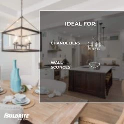 40-Watt Equivalent T6 Dimmable E12 LED Light Bulb 3000K in Clear (4-Pack) by Bulbrite -Deals Bulbrite Store bulbrite led light bulbs 862784 44 1000